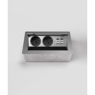 Prize incastrate in masa sau podea 3203E , cutie din Inox cu  capac articulat din aluminiu