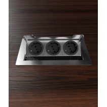 Prize incastrate in masa sau podea 3203E , cutie din Inox cu  capac articulat din aluminiu