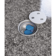 Priză încastrată în podea rezistentă la apă sărată 7003A , cutie si capac din aluminiu cu inchidere , IP65