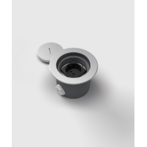 Priză încastrată în podea,asfalt,beton de exterior 7501A , cutie si capac din aluminiu cu inchidere , IP67