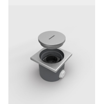 Priză încastrată în podea,asfalt,beton de exterior 7601A , cutie si capac din aluminiu cu inchidere , IP67