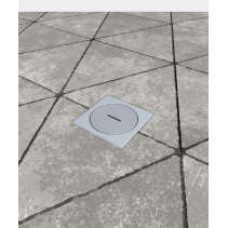 Priză încastrată în podea,asfalt,beton de exterior 7601A , cutie si capac din aluminiu cu inchidere , IP67