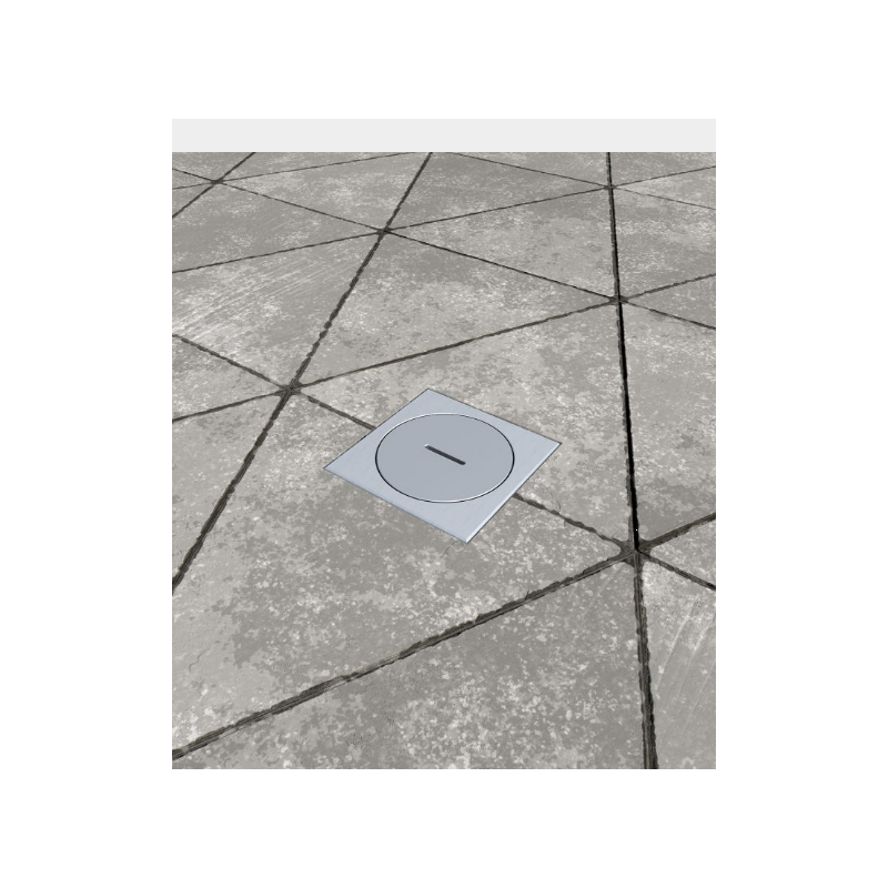 Priză încastrată în podea,asfalt,beton de exterior 7601A , cutie si capac din aluminiu cu inchidere , IP67