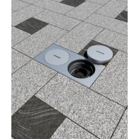 Priză încastrată în podea,asfalt,beton de exterior 7602A , capac din aluminiu cu inchidere , IP67