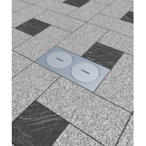 Priză încastrată în podea,asfalt,beton de exterior 7602A , capac din aluminiu cu inchidere , IP67