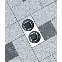 Priză încastrată în podea,asfalt,beton de exterior 7602A , capac din aluminiu cu inchidere , IP67