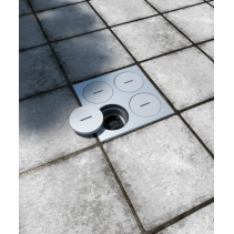 Priză încastrată în podea,asfalt,beton de exterior 7604A , capac din aluminiu cu inchidere , IP67