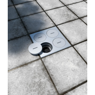 Priză încastrată în podea,asfalt,beton de exterior 7604A , capac din aluminiu cu inchidere , IP67