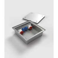 Prize încastrate în podea 6522A monofazate si trifazate , capac si cutie din oțel inoxidabil  , IP65