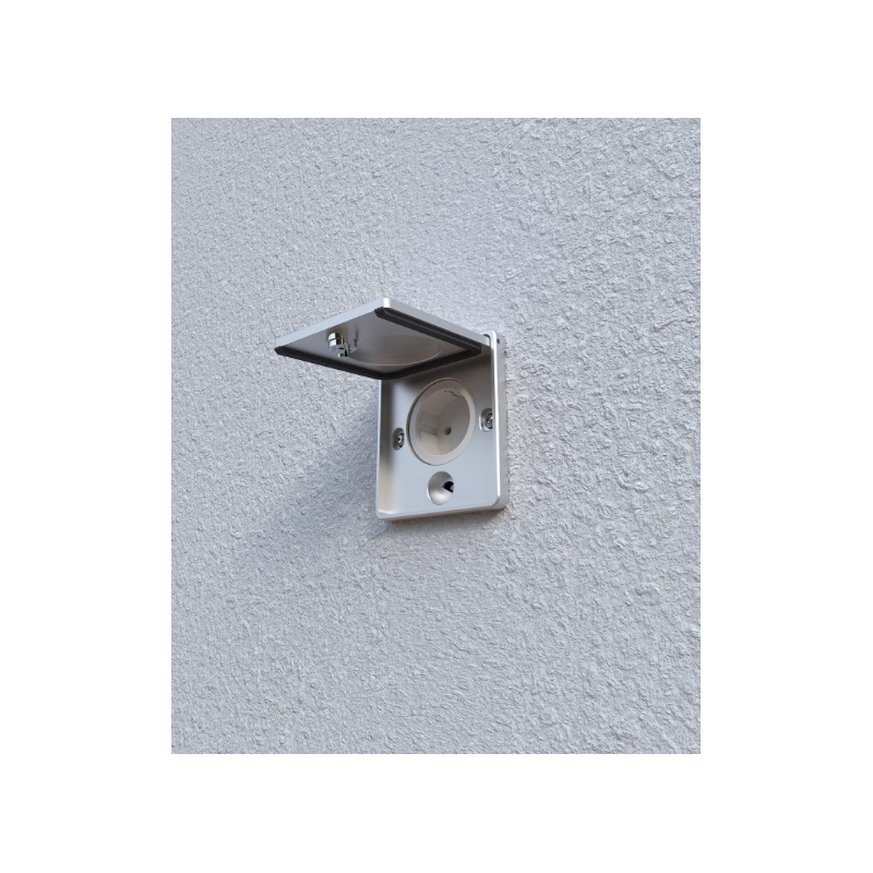 Priza pentru exterior 5501A montaj fațadă , din aluminiu masiv si cutie din oțel ZN cu încuietoare