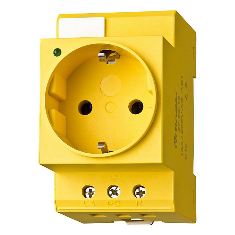 Priza pentru tablouri  modulara Finder 07.9XX montaj sina DIN cu led control