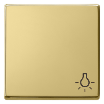 Gira 0285604 Sistem 55  , Capă intrerupatoare si taste cu simbol lampă, din alamă