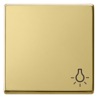 Gira 0285604 Sistem 55  , Capă intrerupatoare si taste cu simbol lampă, din alamă