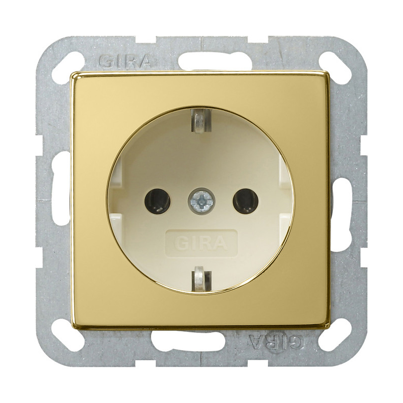 Gira  0466614,Priză SCHUKO 16A System 55  realizată din alamă interior crem