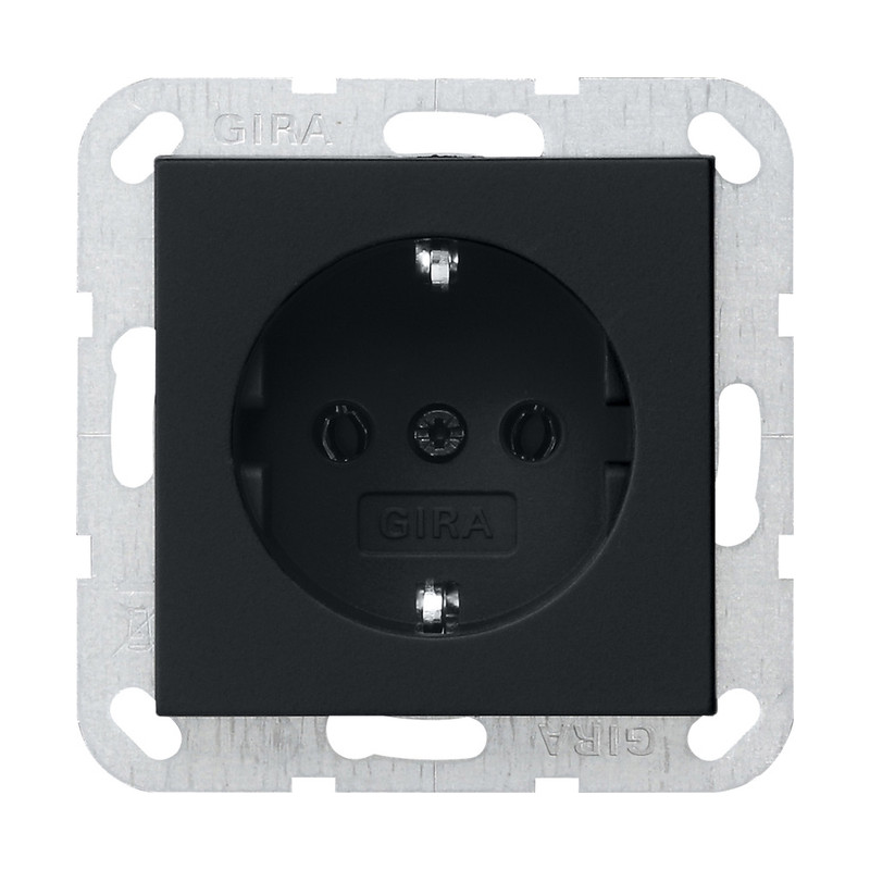 Gira 0466005,Priză SCHUKO 16A System 55  negru mat