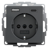 Gira 2459XX,Priză cu încarcător USB tip A si tip C , 16A System 55