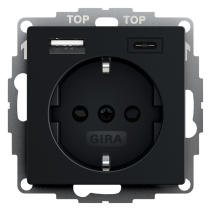 Gira 2459XX,Priză cu încarcător USB tip A si tip C , 16A System 55