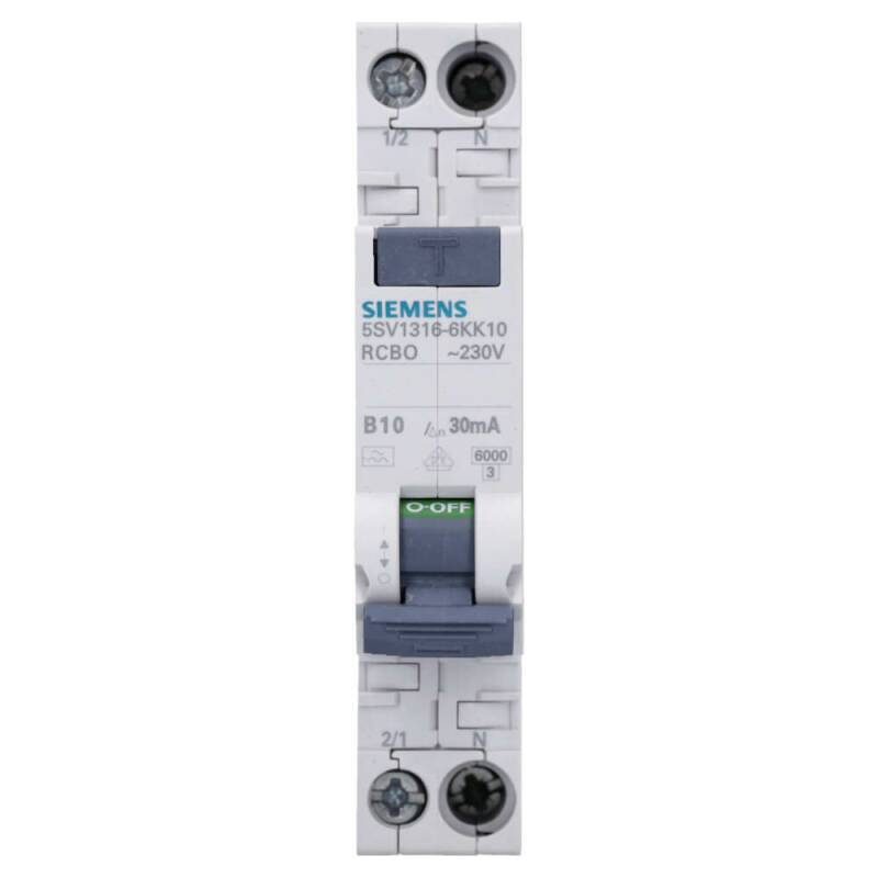 Siemens Compact întreruptor diferențial RCBO tip A 6kA  10A B  30mA