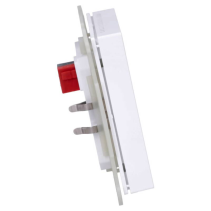 Senzor de temperatura/umiditate a camerei ,MDT SCN-TFS63.01 , 63mm cu cuplaj BUS studio alb lucios