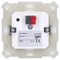 Senzor de temperatura/umiditate a camerei ,MDT SCN-TFS63.01 , 63mm cu cuplaj BUS studio alb lucios