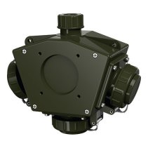 Triplă  prize schuko exterior ,DELTA-BOX TM, 16A 2p+PE, 230V, IP68(sub apă 1,5m 30min.) , versiunea militară NATO
