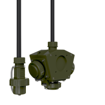 Triplă  prize schuko exterior cu stecher, DELTA-BOX TM, 16A 2p+PE, 230V, IP68 (sub apă 1,5m 30min.) , versiunea militară NATO