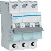 Hager Quick-Connect - Disjunctor 3-poli ,20A, 6kA,curba C