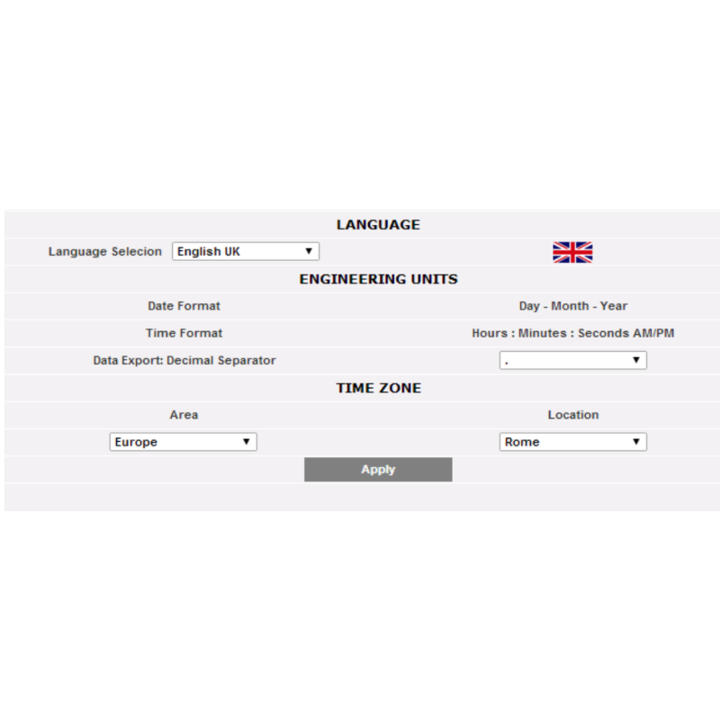 Data Logger cu server web pentru conectarea la contoarele Modbus