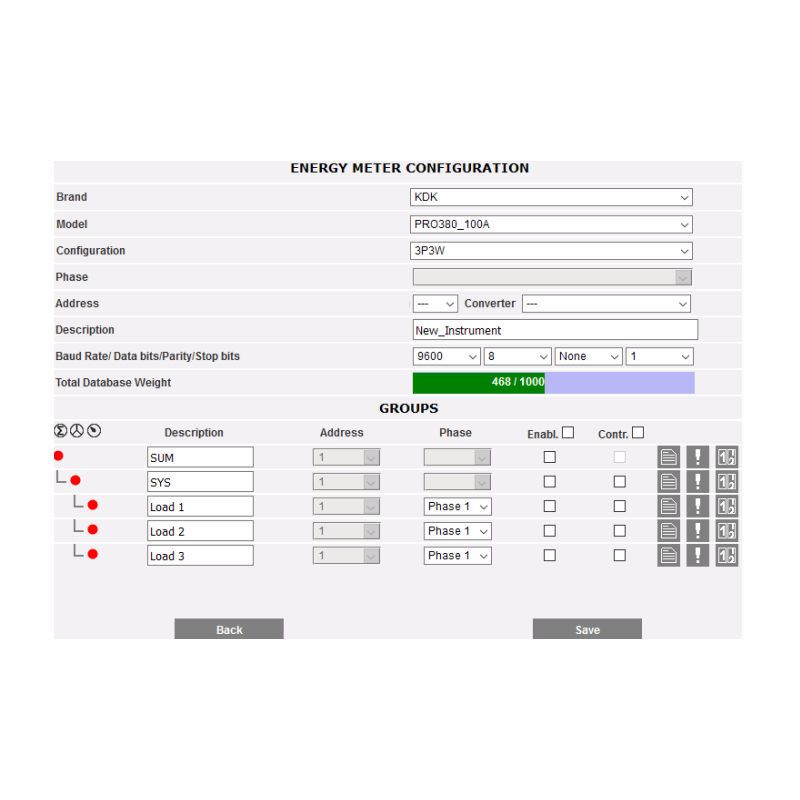 Data Logger cu server web pentru conectarea la contoarele Modbus