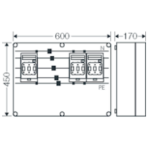 Carcasă de conectare pentru siguranțe MPR , 3x3x NH00, 250A+PE+N pe sine , IP65 ,IK08 ,sigilabil