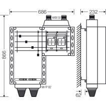 Tablou general distributie coloana electrica 250A . iesire2x3xNH 00 , 125 A, 5poli ,IP54 ,IK08 ,SIGILABIL