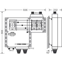 Tablou general distributie 250A complet echipat inclusiv SPD tip 1+2,out 2x3xNH 00 , 125 A, 5poli ,IP54 ,IK08 ,SIGILABIL