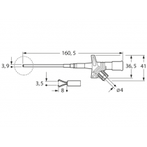 Clește sondă de testare CLAMP KLEPS , 	30VAC/60VDC  ,cu bucșă de 4mm STANDARD aparate de măsură