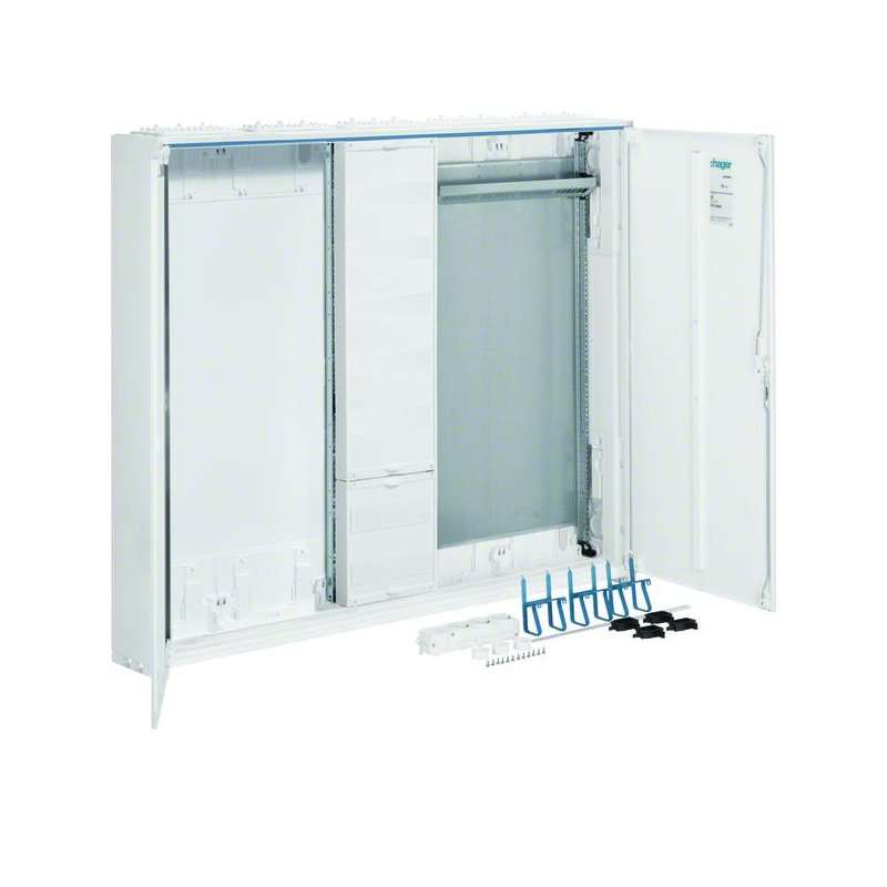 Tablou aparent sau incastrat , Hager FZB7K, clasa de izolație II, 252 module si Multimedia + ,cleme N si PE QuickConnect ,IP44