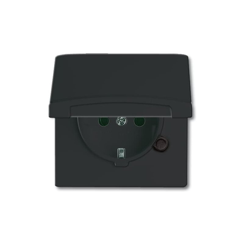Priza schuko cu capac 16A  Busch-Jaeger 20EUGK-35-101 (ABB) gama Allwetter44 , special creata pentru exterior IP44