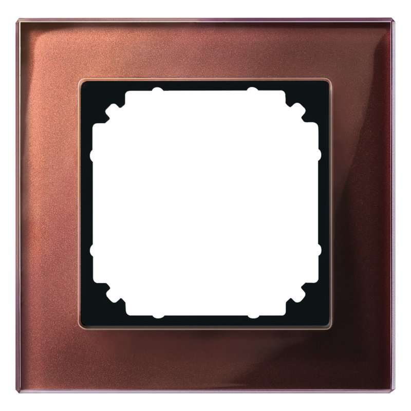 Ramă simplă Merten 489115 din sticlă securizată mahon 6mm seria M-Plan