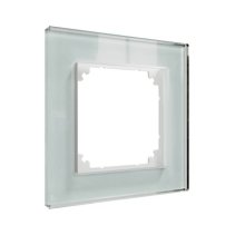 Ramă simplă Merten MEG4010-2320 din sticlă alb cristal seria M-Plan