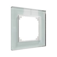Ramă simplă Merten MEG4010-2320 din sticlă alb cristal seria M-Plan