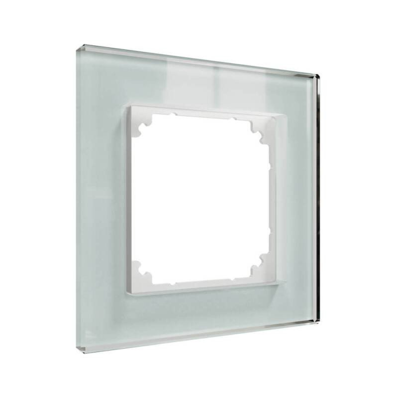 Ramă simplă Merten MEG4010-2320 din sticlă alb cristal seria M-Plan