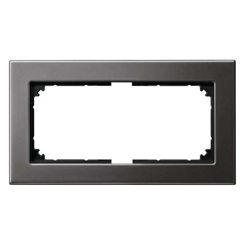 Ramă dublă fără separație Merten 475814 din metal gri rodiu seria M-Plan