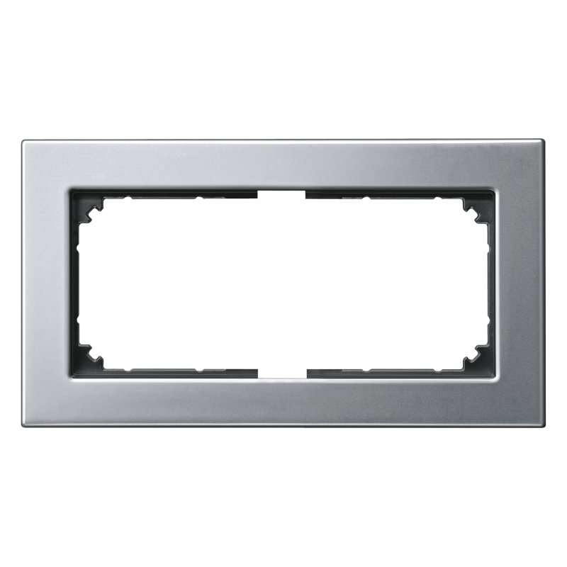 Ramă dublă fără separație Merten 475860 din metal gri platina seria M-Plan