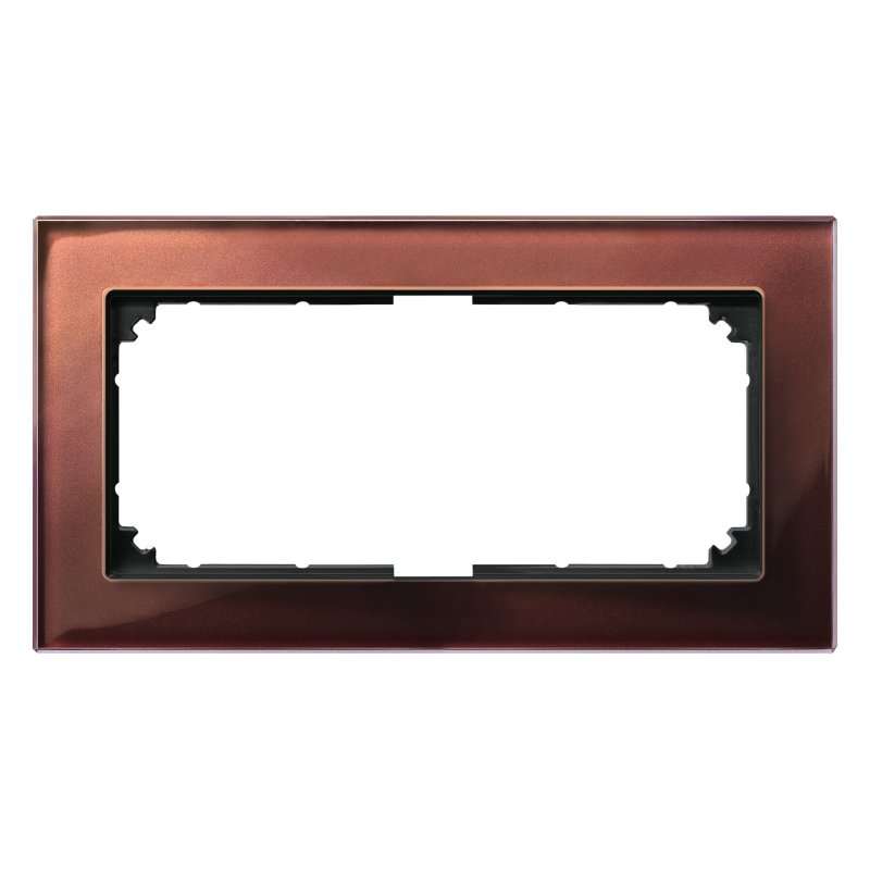 Ramă dublă fără separație Merten 487815 din sticlă mahon seria M-Plan