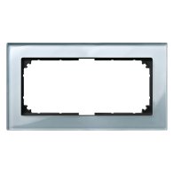 Ramă dublă fără separație Merten 487860 din sticlă diamant gri seria M-Plan