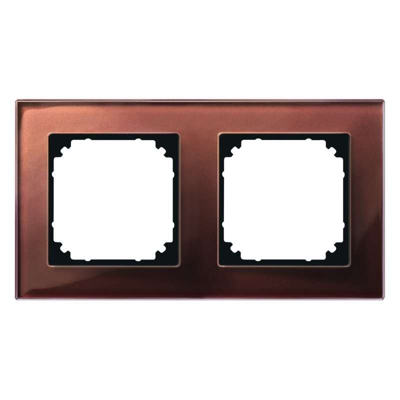 Ramă dublă Merten 489215 de sticlă securizat mahon 6mm seria M-Plan