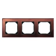 Ramă triplă Merten 489315 de sticlă securizat mahon 6mm seria M-Plan