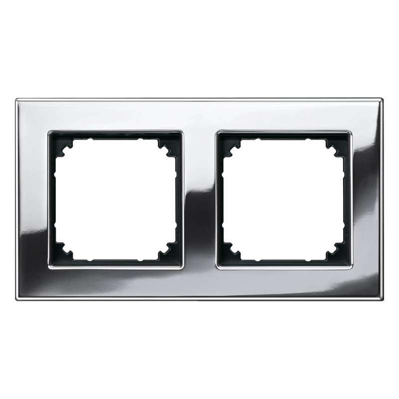 Ramă dublă Merten 475239 din metal cromat seria M-Plan