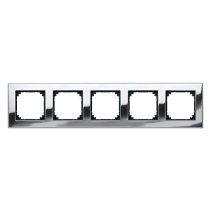 Ramă x5  Merten 475539 din metal cromat seria M-Plan