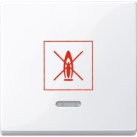 Capac pentru intreruptor si tastă cu lampă de control cu simbol flacără , Merten MEG3307-0319 alb polar