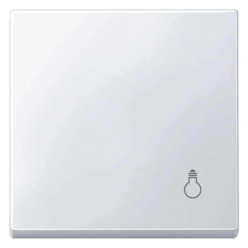 Capac pentru intreruptor si tastă cu simbol lampă , Merten MEG3302-0419 alb polar