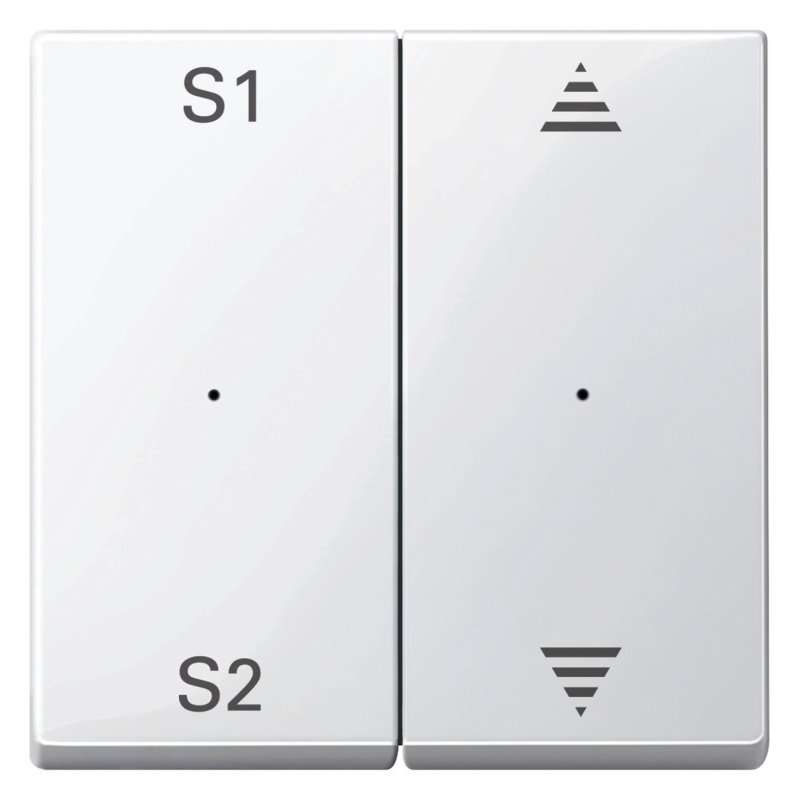 Cape pentru taste duble scene 1-2 si sus jos , Merten MEG5227-0319 alb polar